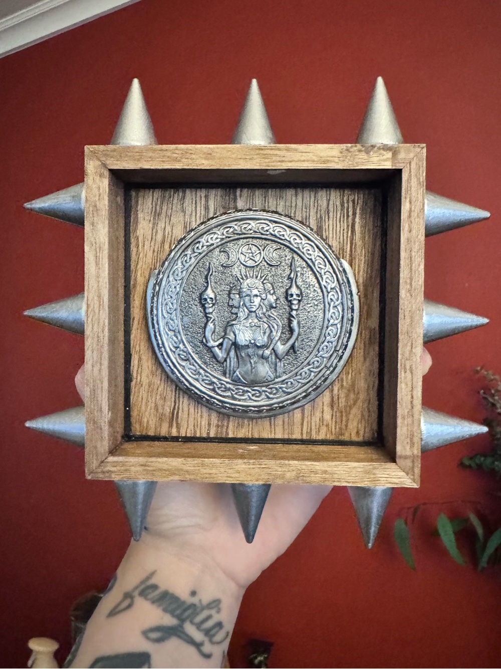 Hecate Medallion and spikes wall hanging